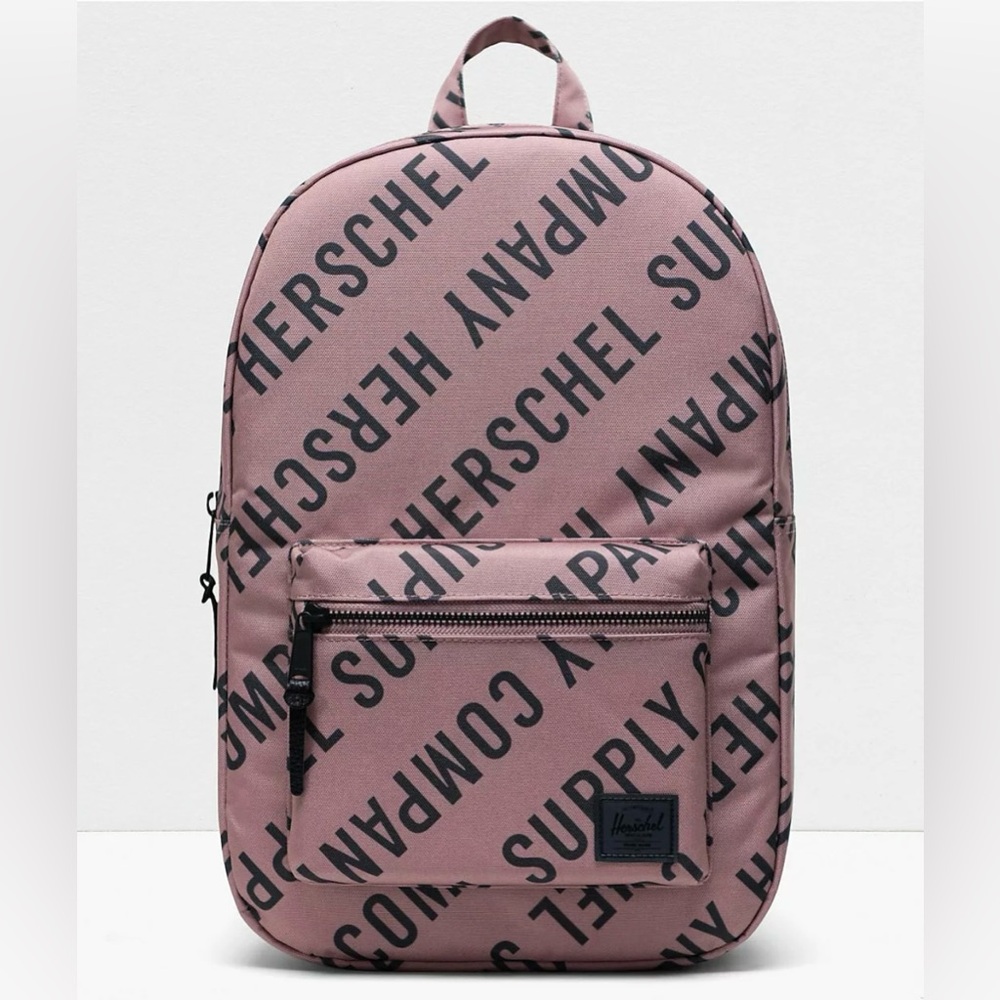 Herschel Supply Co Settlement Mid Backpack Ash Rose Pink Black Logo Print - Picture 3 of 11